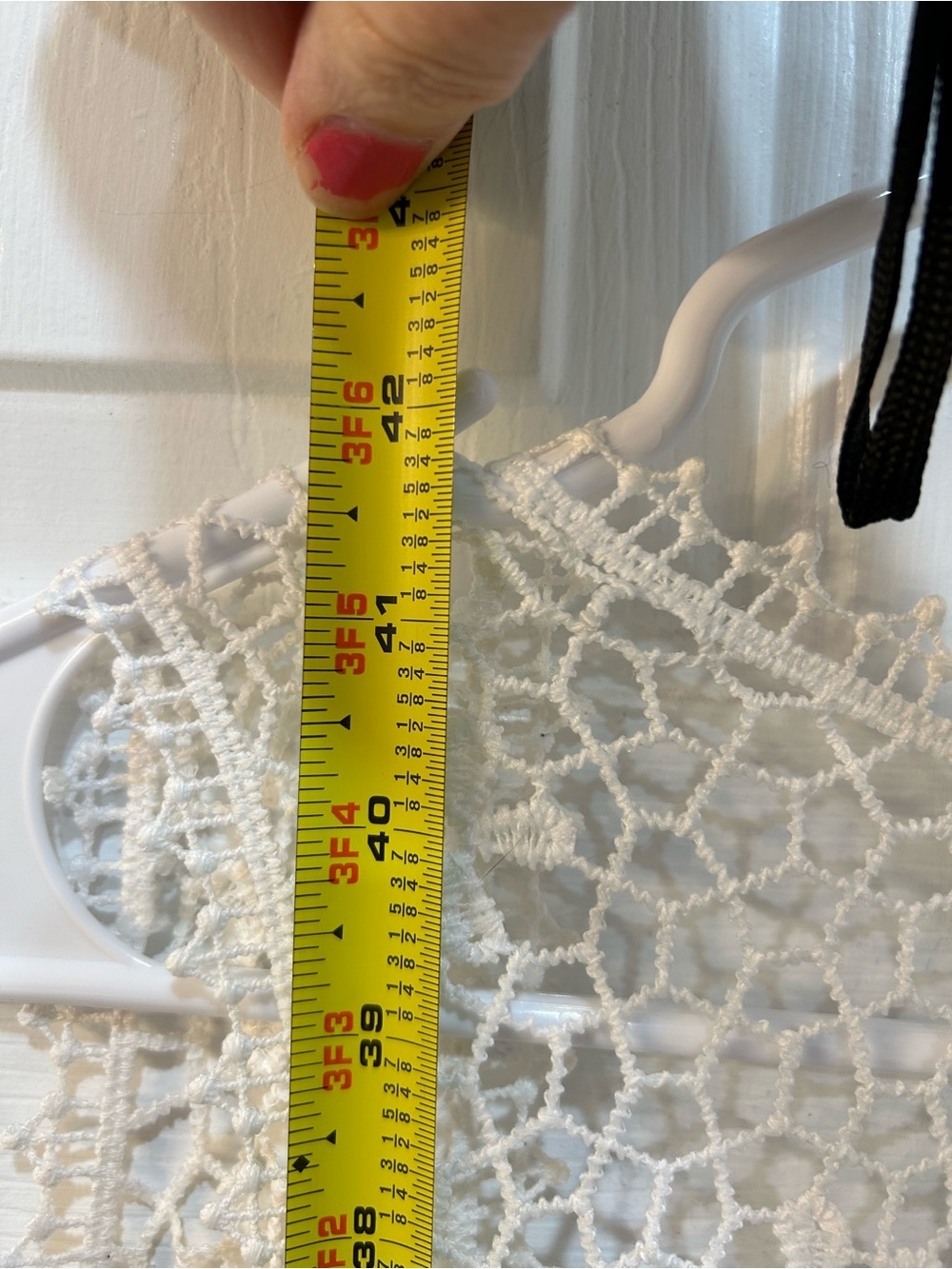Crochet Lace White Open Knit Kimono Duster Vest Sz M Festival Boho Cottage Fairy - Picture 9 of 9